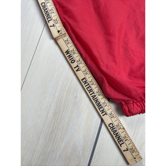 Vintage Logo 7 Track Pants Mens XL Maroon Yellow Nylon Retro Windbreaker 90s Run - Picture 9 of 9